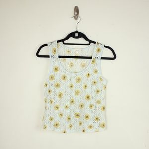 Kids Girls Tank Top Sunflower crochet flowy